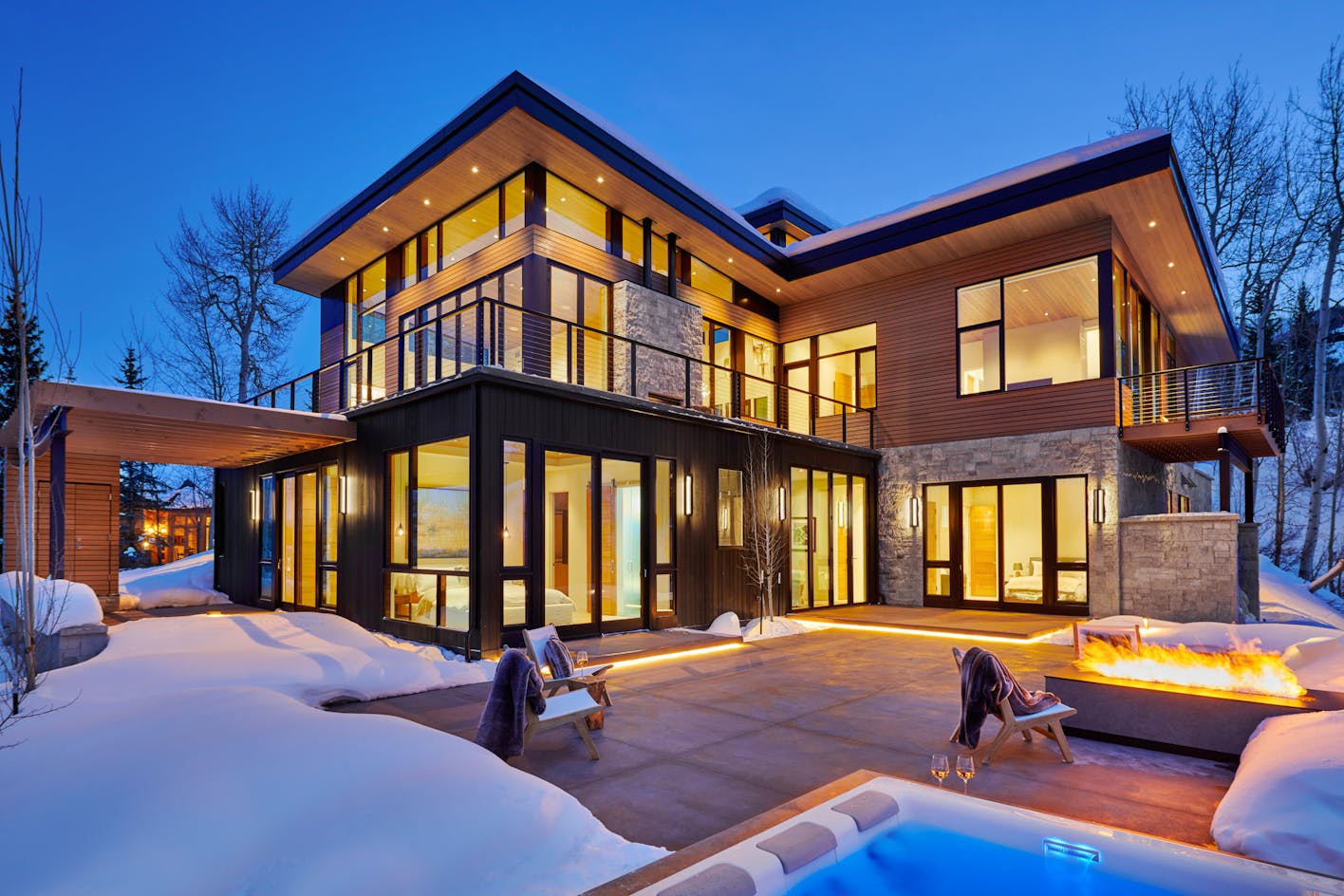 NanaWall opening glass walls in winter